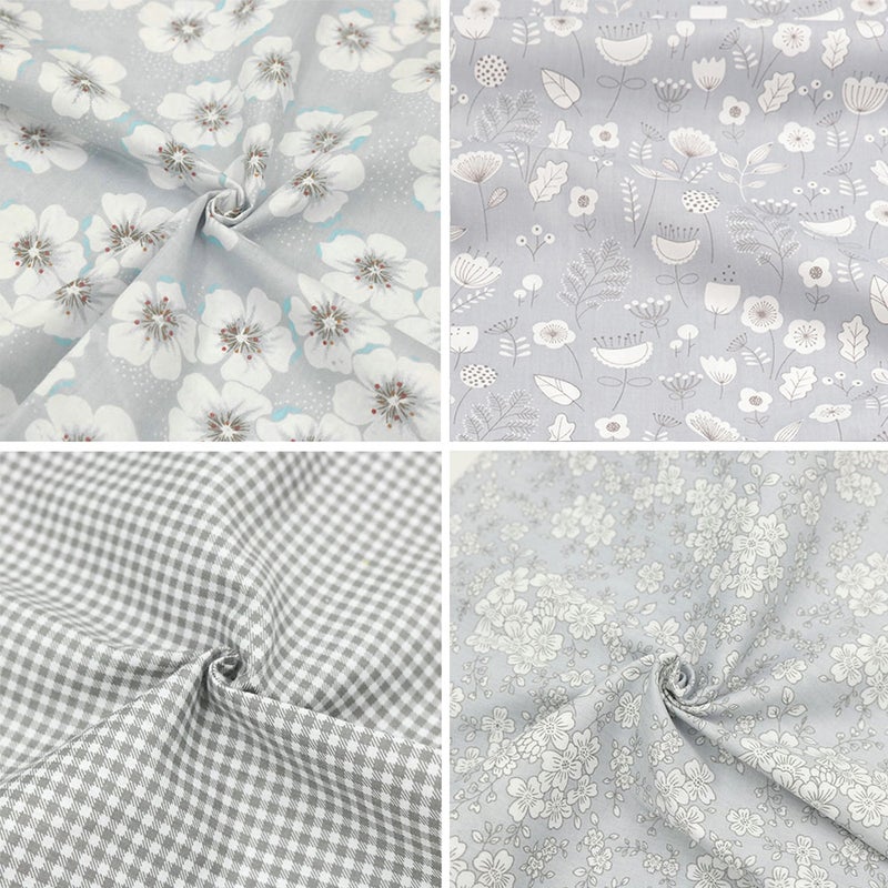 Hanjunzhao Grey Fabric Fat Quarters Bundles, Quilting Sewing Precuts Cotton Fabric, 18 x 22 inches - Image 4